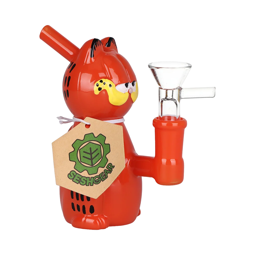 SeshGear Lasagna Lovin' Cat Glass Water Pipe | 4.5" | 14mm F - New