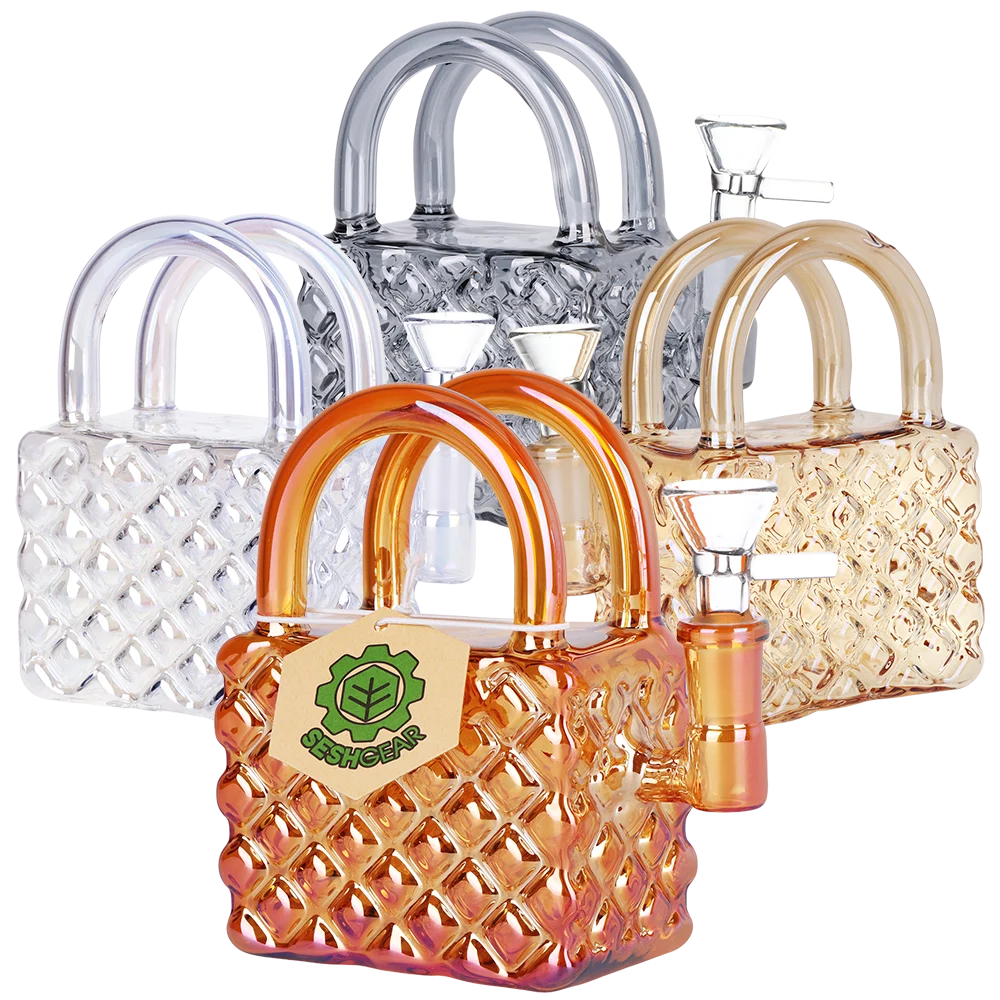 SeshGear Luxury Hand Bag Glass Water Pipe | 5.25" | 14mm F | Colors Vary - New
