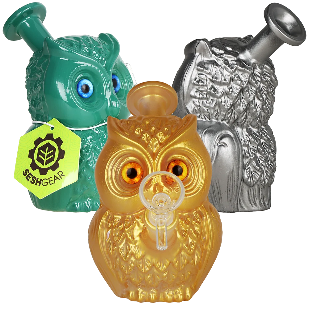 SeshGear Tiny Hooters Glass Water Pipe | 5" | 14mm F | Assorted Colors | 3ct Bundle - New