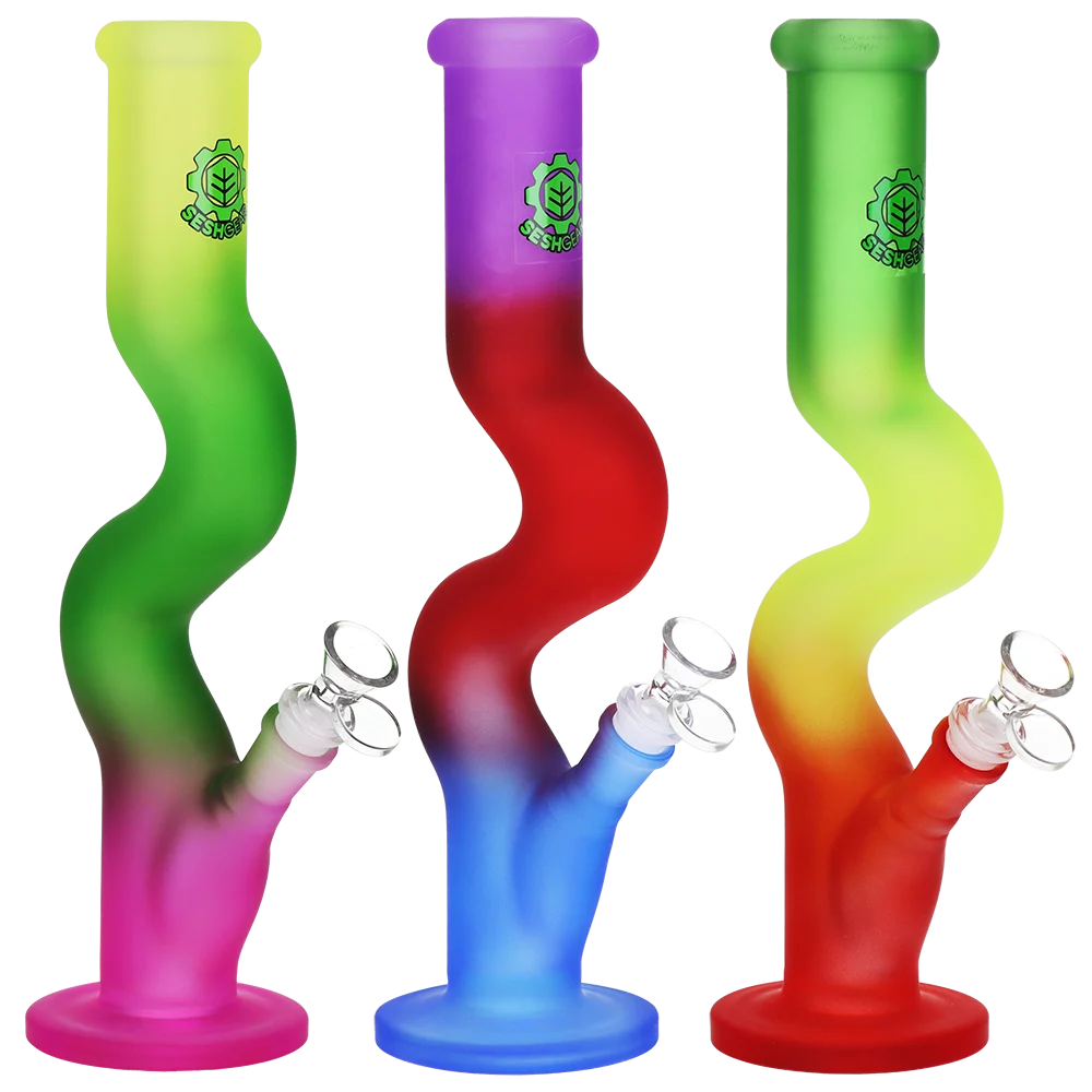 SeshGear Winding Path Ombre Glass Water Pipe | 12.75" | 14mm F | Colors Vary - New