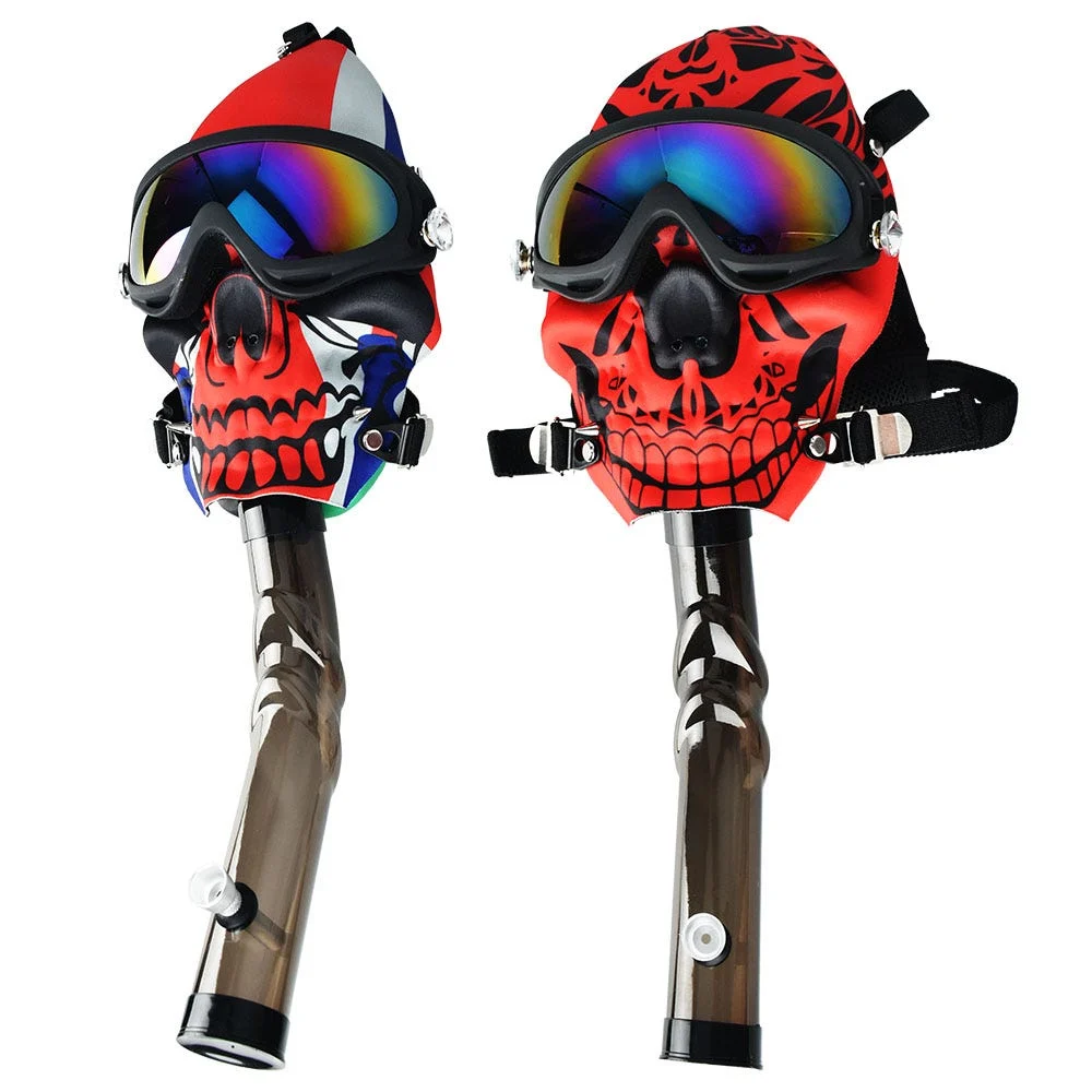 Ski Goggle Gas Mask & Acrylic Water Pipe Set | 18" | Styles Vary - New