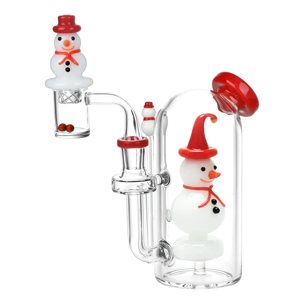 Smiling Snowman Glass Dab Rig Set | 6" | 14mm F - New
