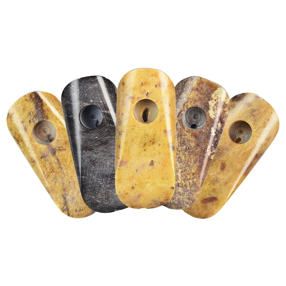 Smooth Flow Stone Hand Pipe | 3.25" | Assorted Styles | 5ct Bundle - New