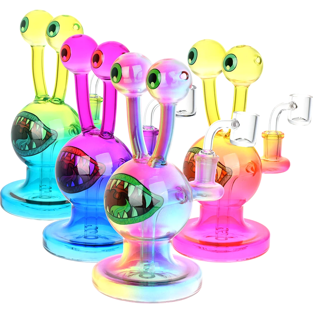 Snail Beastie Glass Dab Rig | 7.25" | 14mm F | Colors Vary - New