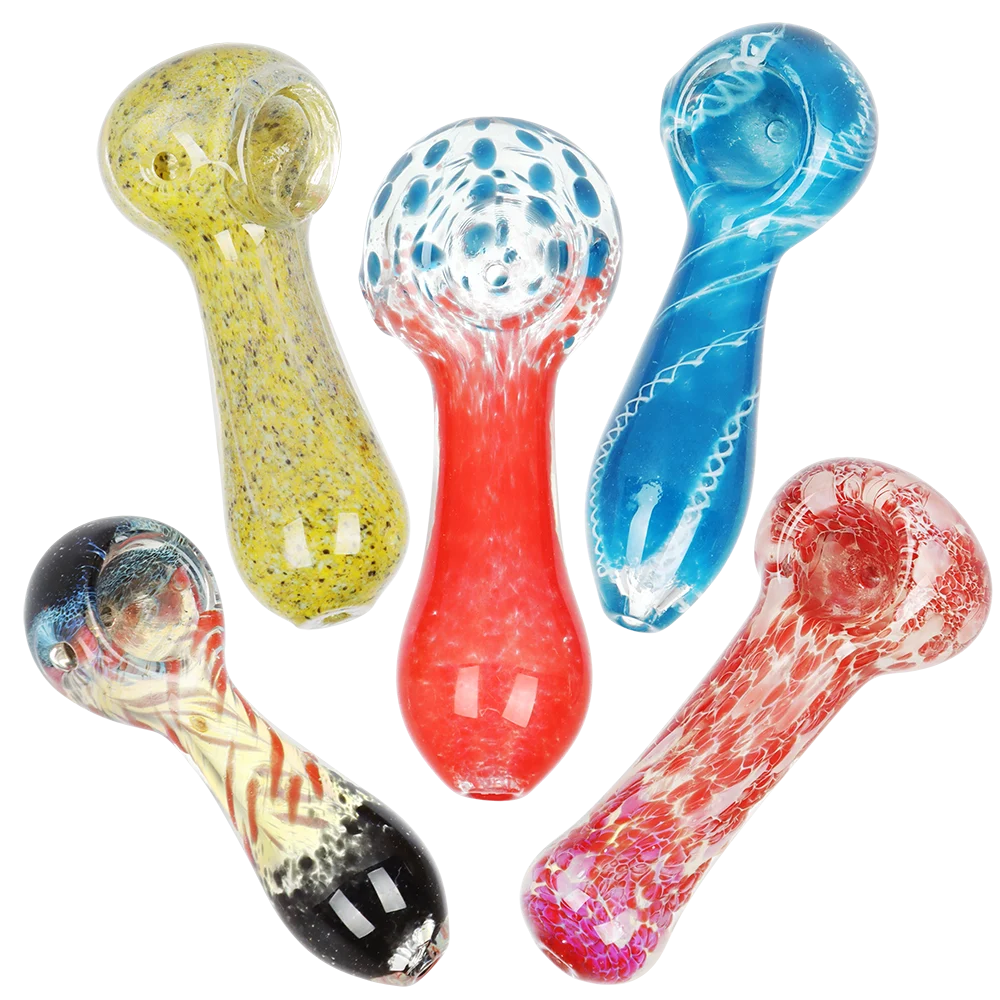 Spectrum Glass Spoon Pipe | 3.5" | Assorted Colors & Styles | 40ct Bundle - New
