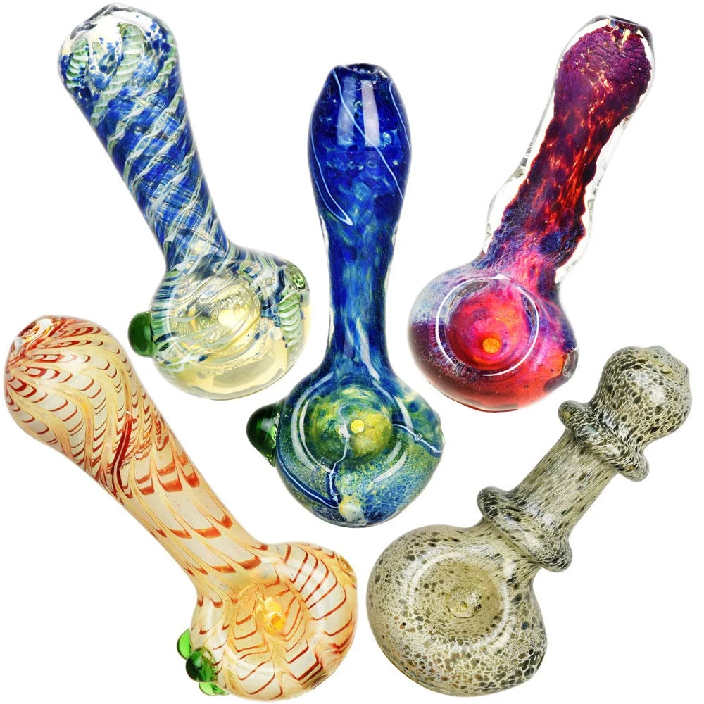 Simple Worked Glass Spoon Pipe | 3.25" to 3.5" | Assorted Styles | 40ct Bundle - New
