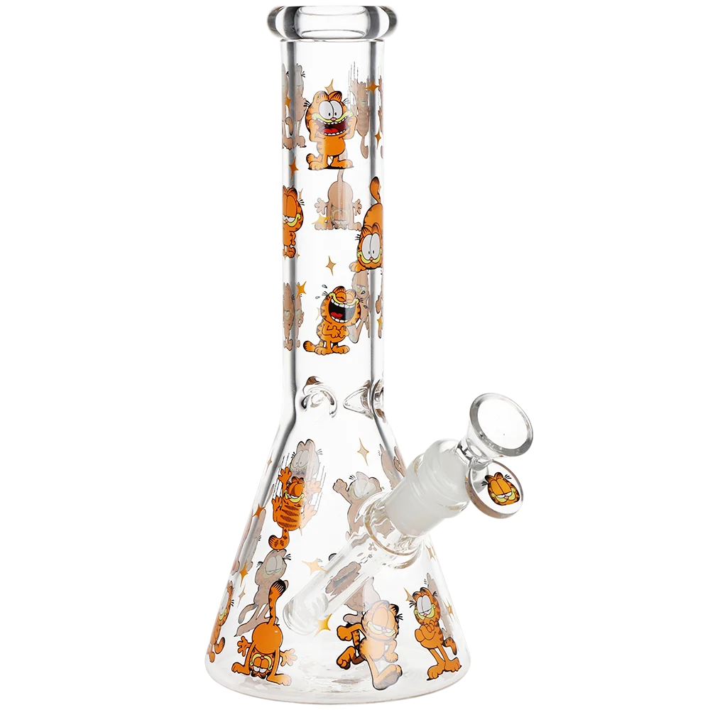 Stoned Orange Cat Beaker Glass Water Pipe | 10" | 14mm F - New