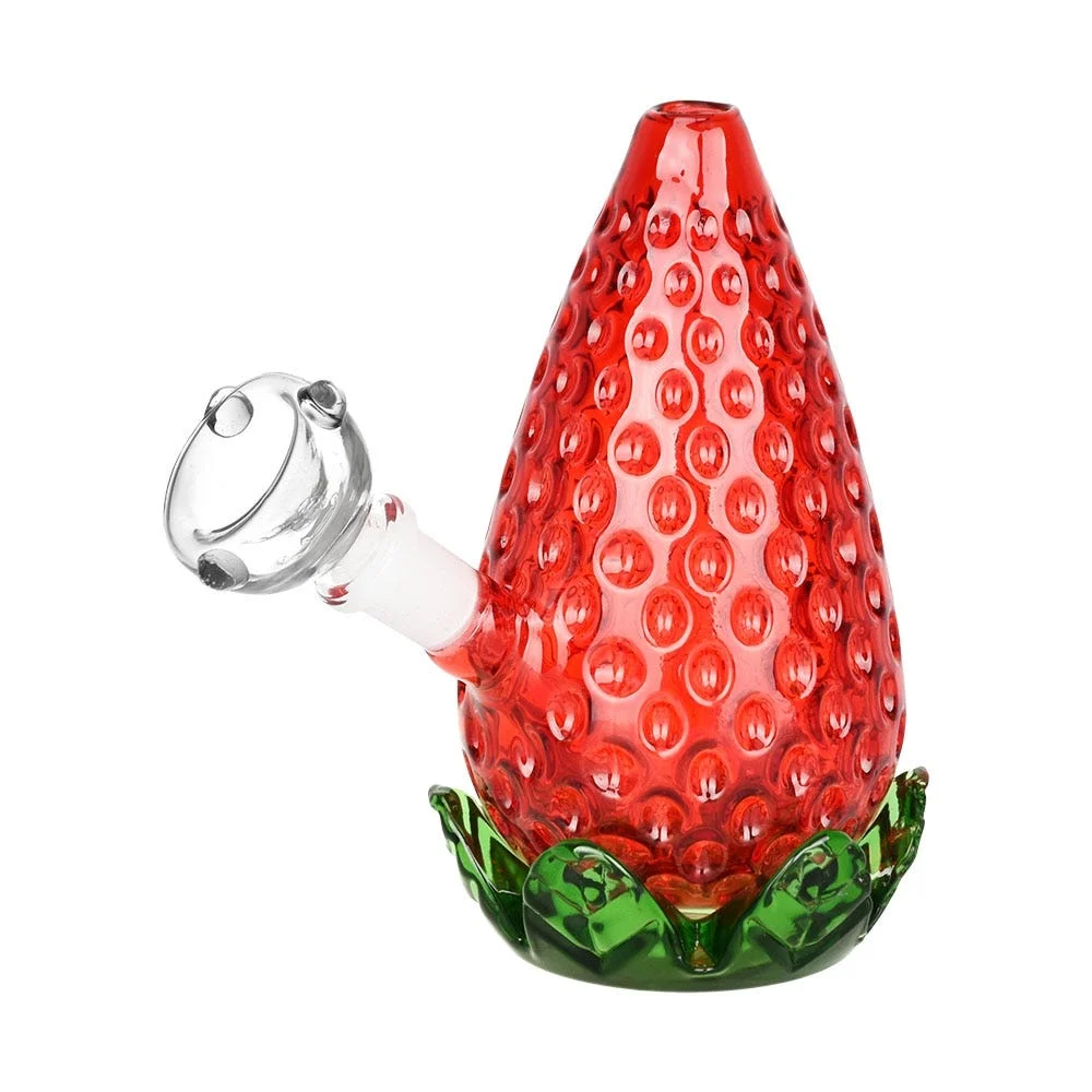 Strawberry Glass Bubbler | 4.25" | 10mm F - New