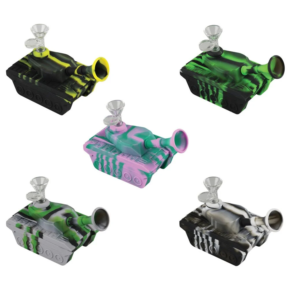 Tank Silicone Water Pipe | 6" | 14mm F | Colors Vary - New