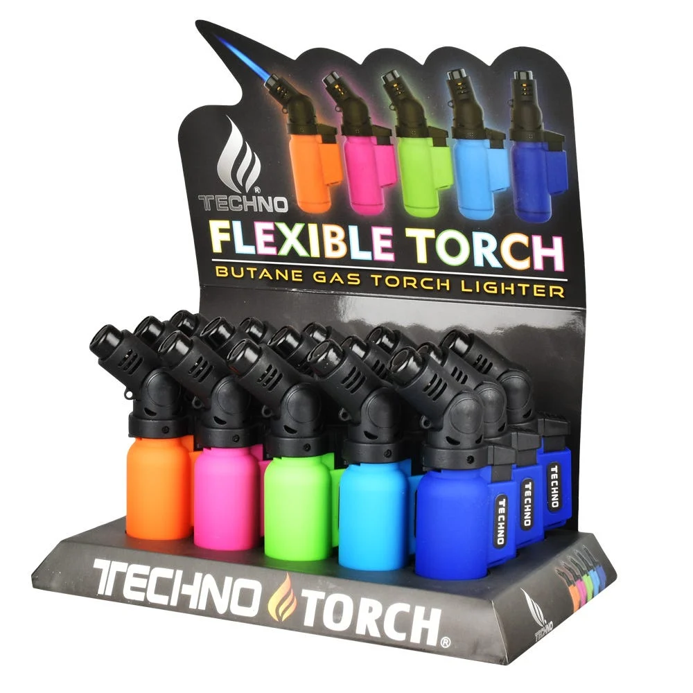Techno Torch Flexible Torch Lighter | 4.5" | Assorted Colors | 15ct Display - New