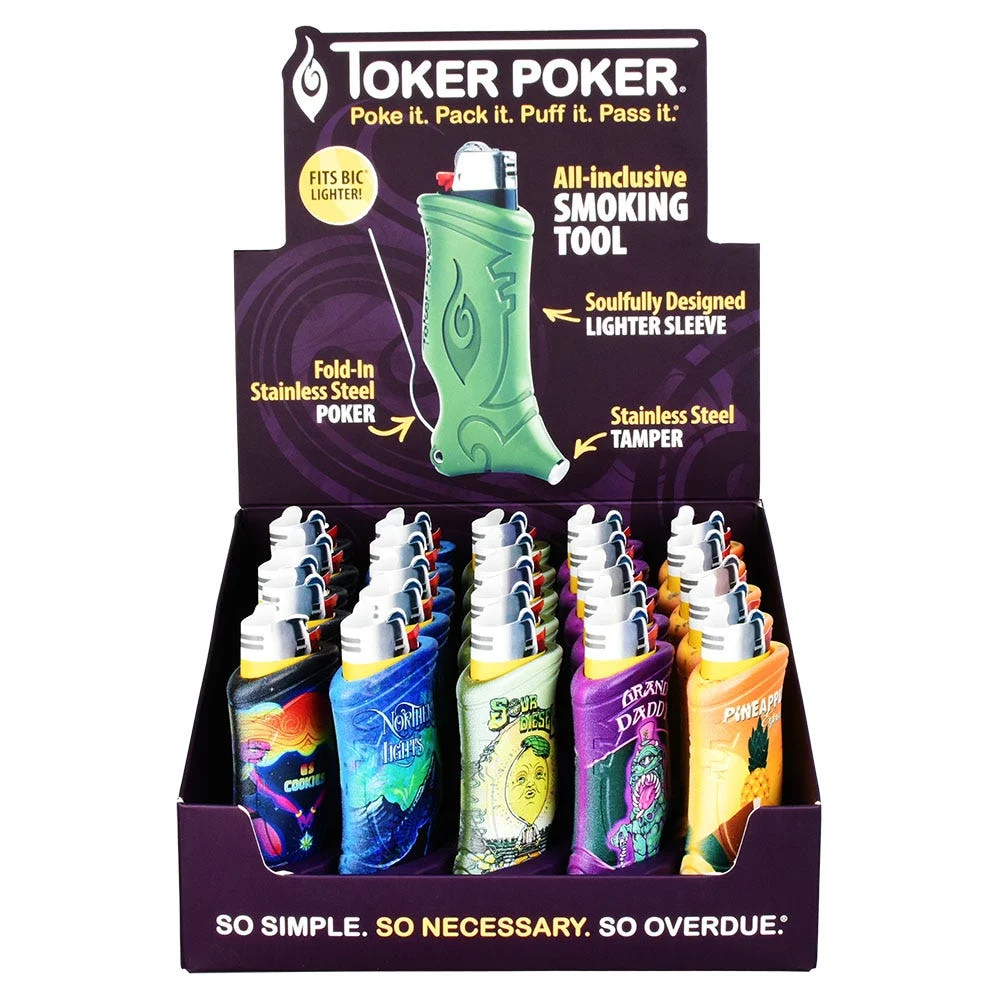 Toker Poker Lighter Sleeve | 420 Nugs Assortment | 25ct Display - New