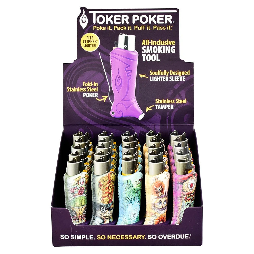 Toker Poker Lighter Sleeve | Clipper | Alice in Wonderland Assortment | 25ct Display - New
