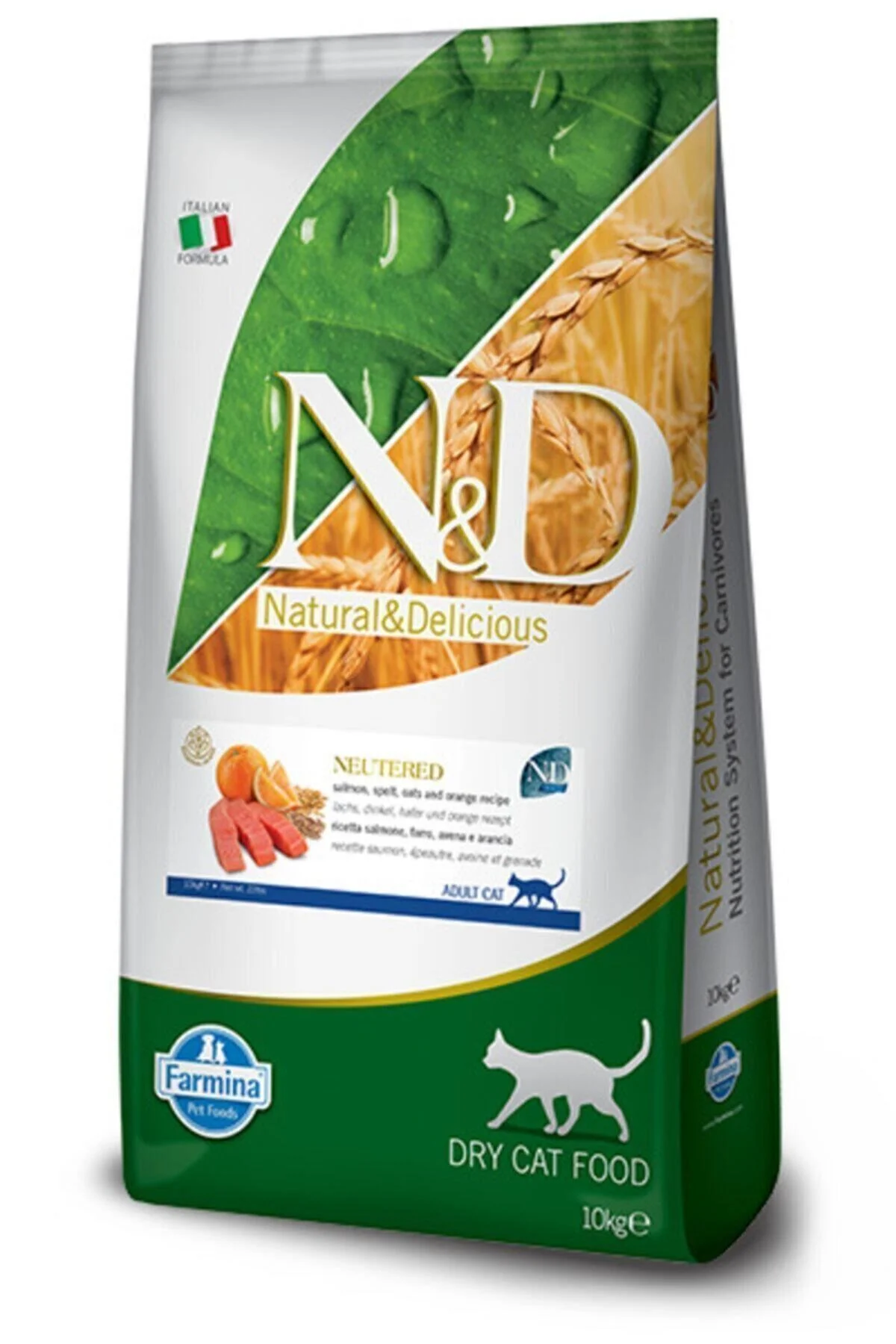 N & D Ocean Neutered Low Grain Salmon Sterilized Cat Food 10 kg