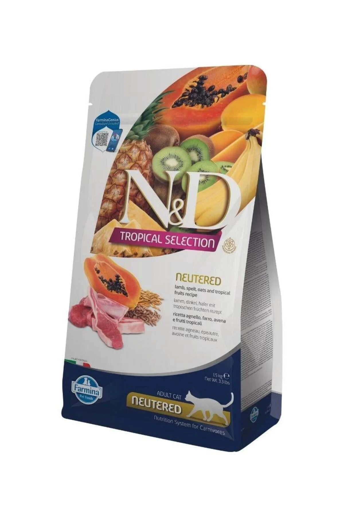 N & D Tropical Selection Lamb Sterilized Adult Cat Food 1.5 Kg