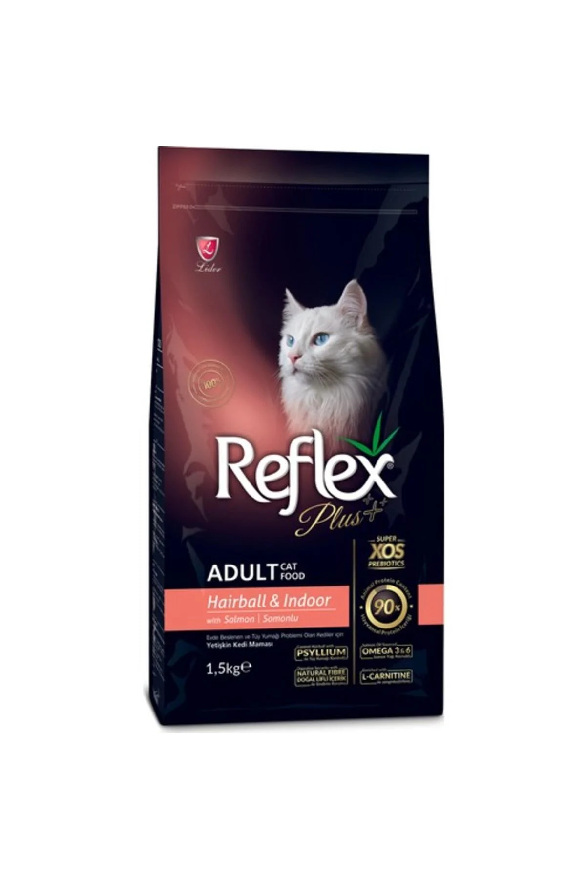 Reflex Plus Hairball Salmon 1.5 Kg Adult Cat Food