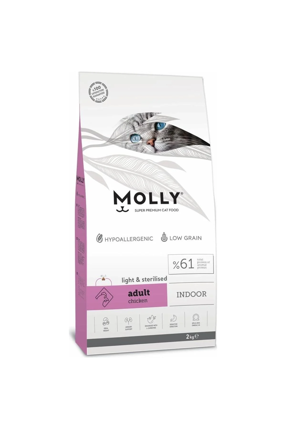 Molly Low Grain Hypoallergenic Chicken Sterilized Adult Cat Food 2 kg