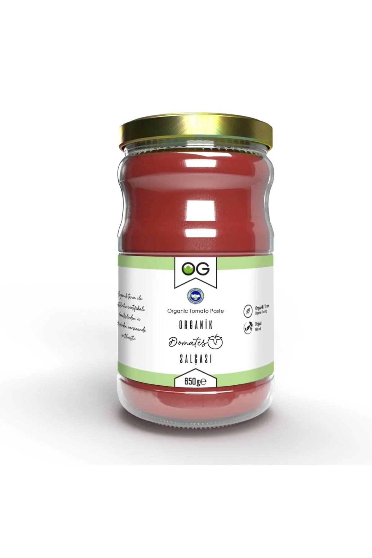 OG natural Organic Unsalted Tomato Paste 650 Gr