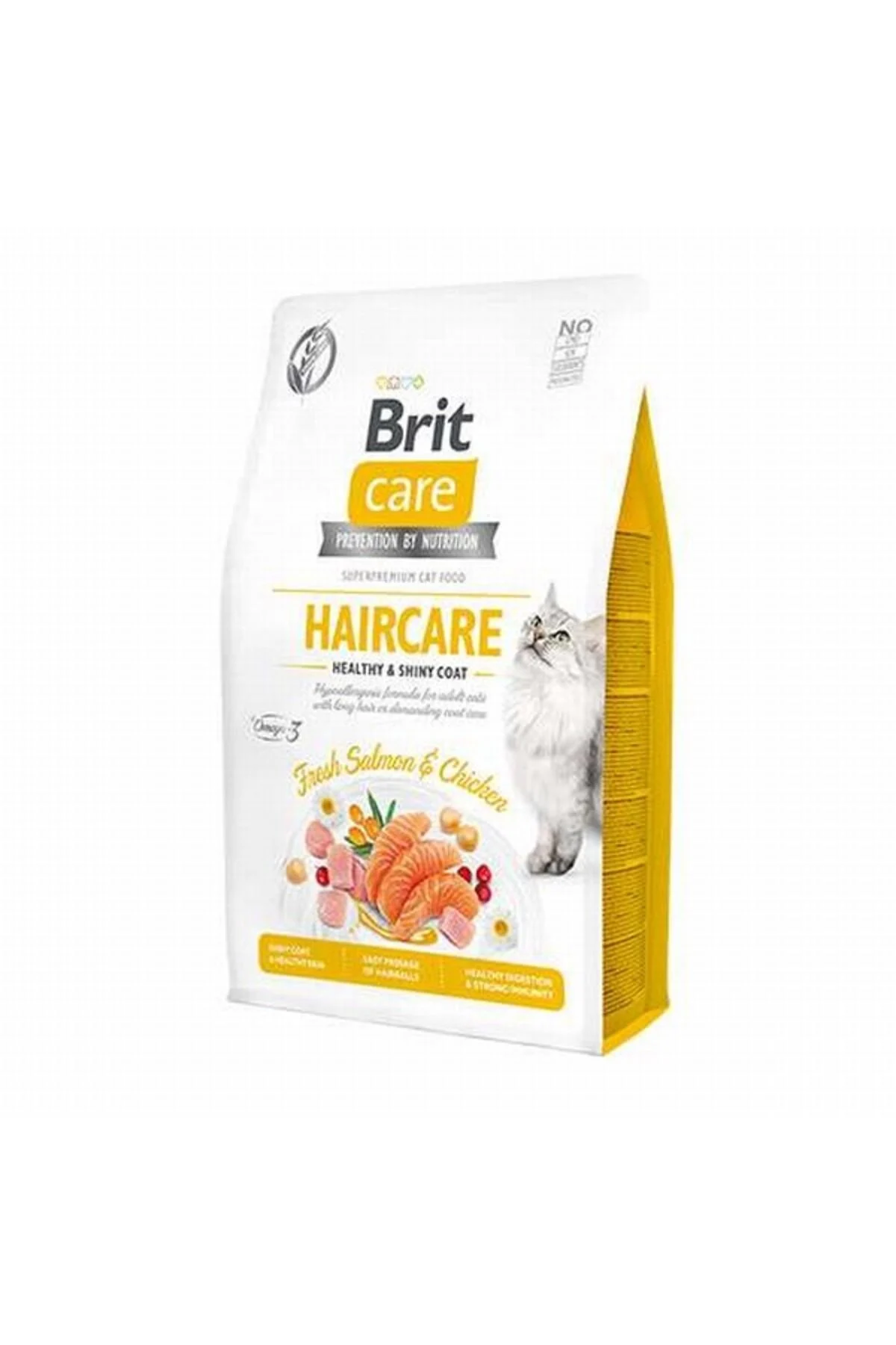 Brit Care Hypoallergenic Haircare Chicken and Salmon Grain-Free Skin and Fur Care Cat Food 2 Kg