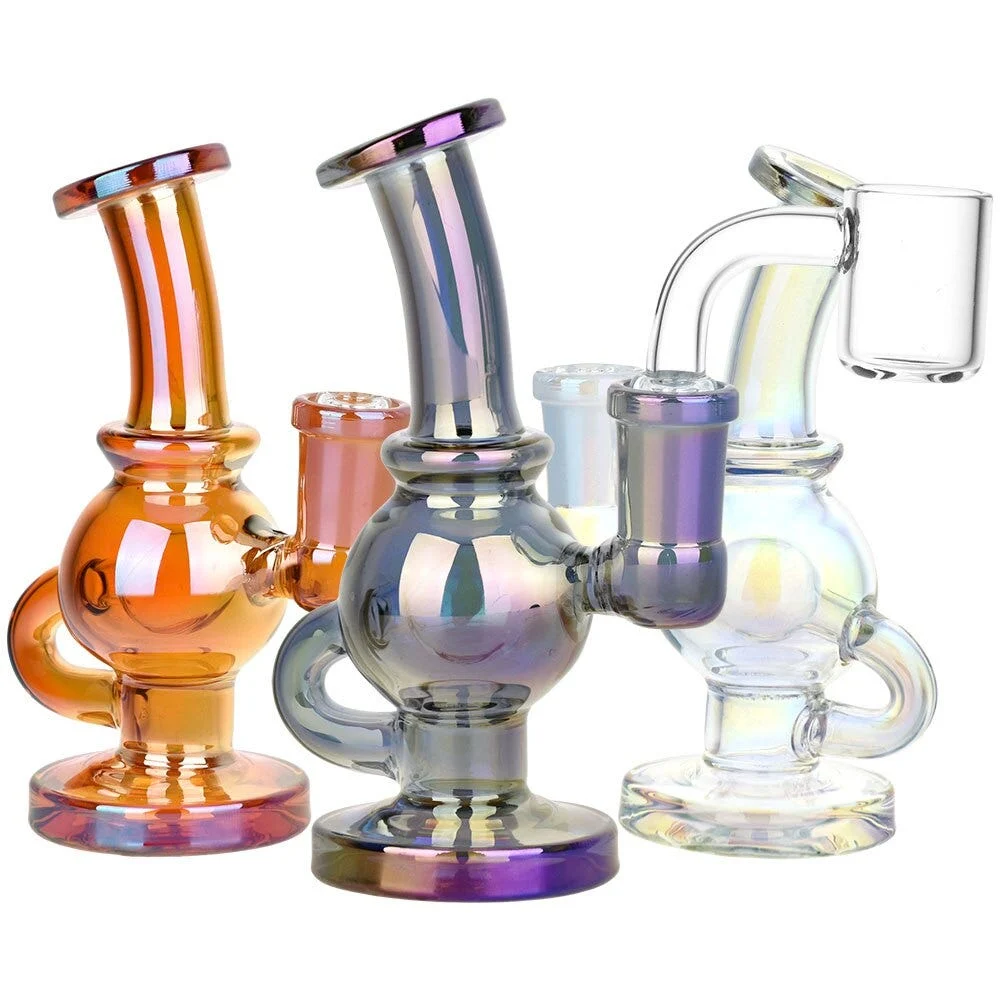 Visible Spectrum Electroplated Glass Ball Rig | 4.75" | 14mm F | Colors Vary - New