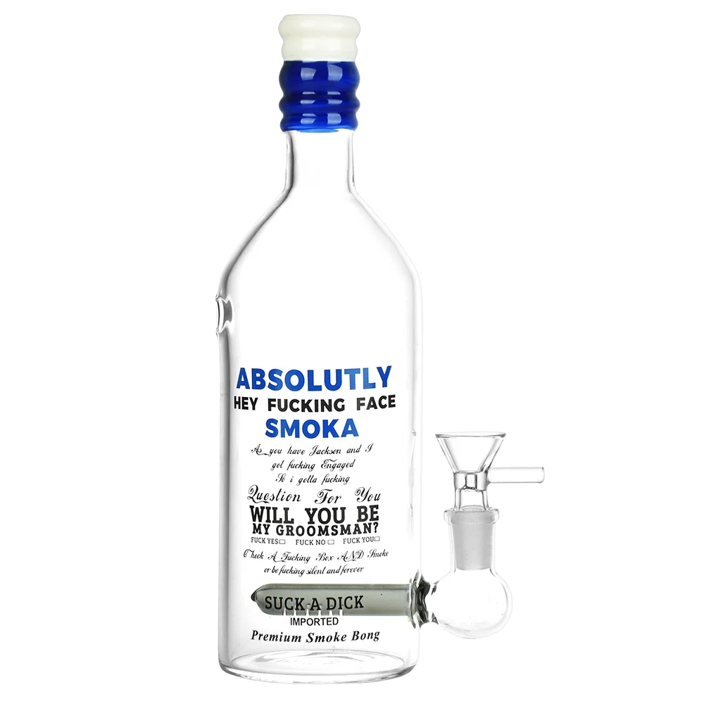Vodka Bottle Glass Water Pipe | 9.5" | 14mm F - New