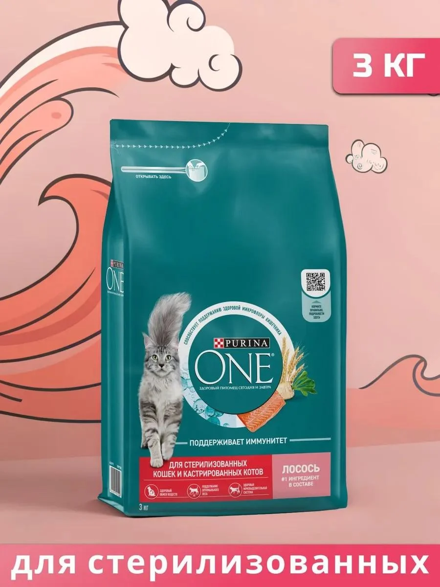 PURINA ONE Dry food for sterilized cats salmon 3 kg