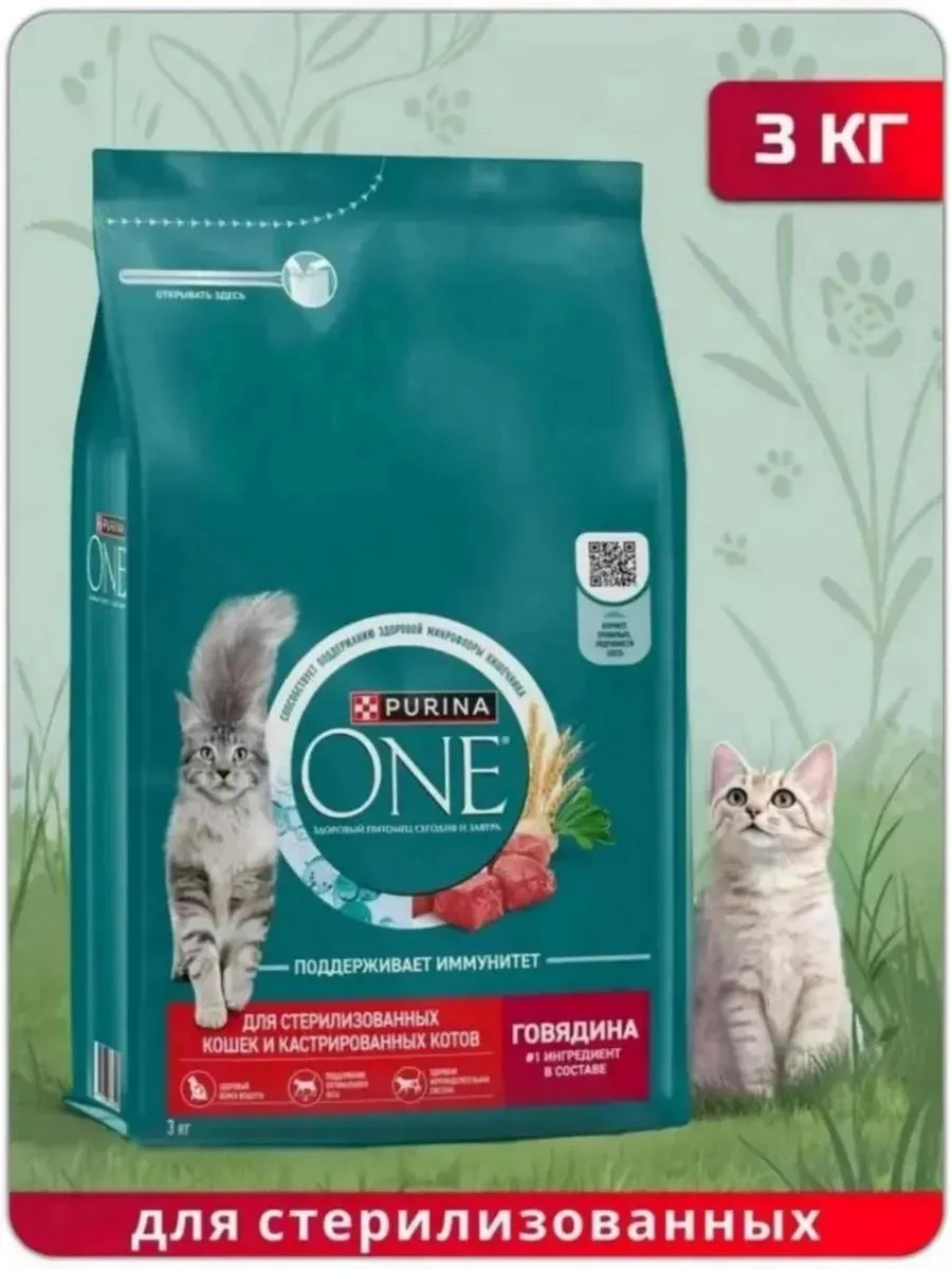 PURINA ONE Dry food for sterilized cats beef 3kg