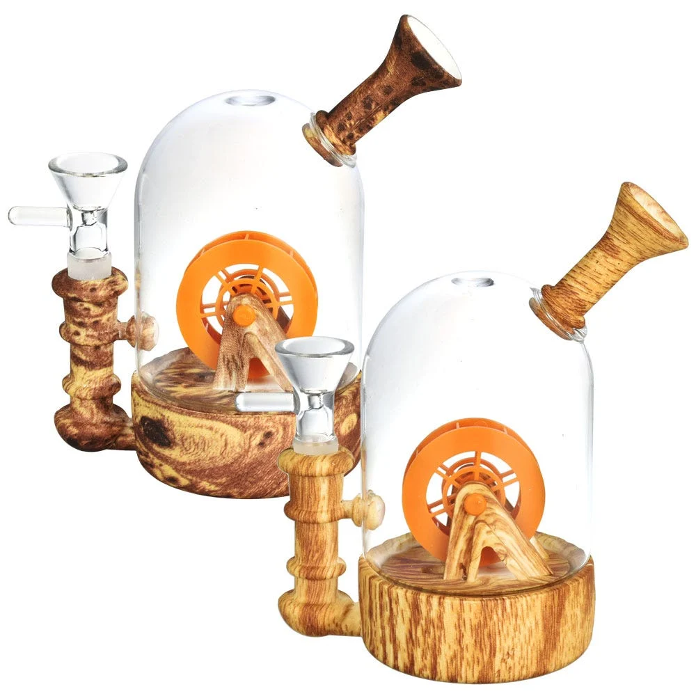 Waterwheel Bell Jar Silicone & Glass Water Pipe | 6" | 14mm F | Designs Vary - New