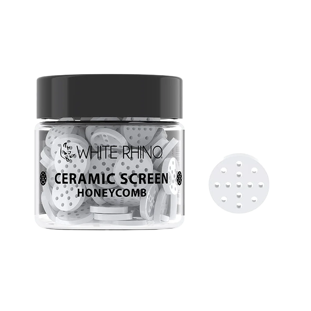 White Rhino Ceramic Honeycomb Screen | 100ct Jar - New