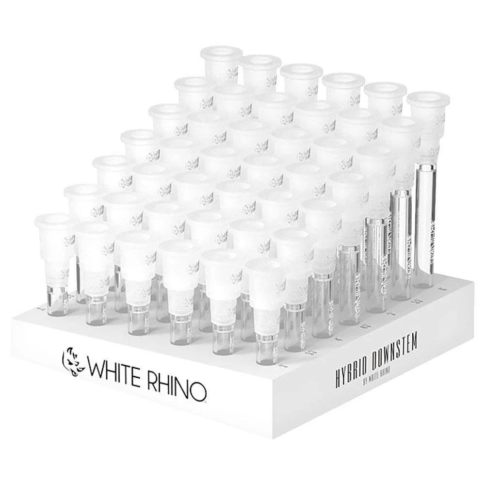 White Rhino Hybrid Silicone & Glass Downstem | Assorted Sizes | 42ct Display - New