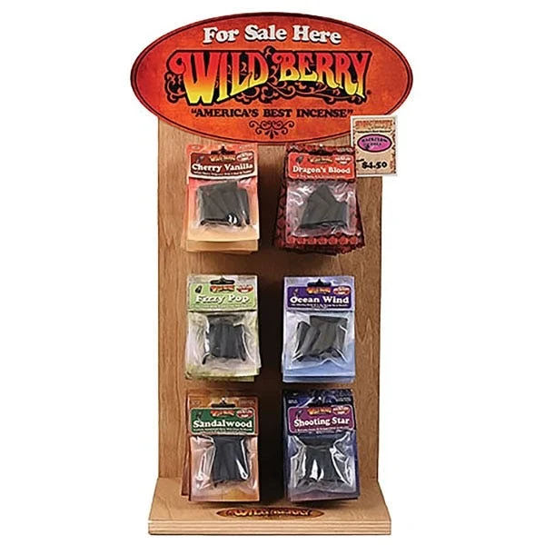 Wild Berry Pre-Packaged Backflow Incense Cones Countertop Kit | 6 Scents | 72pk Display