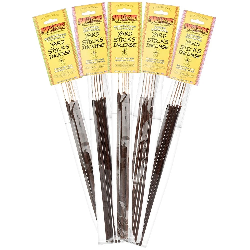 Wild Berry Citronella Yard Sticks | 19" | 5pk | 12ct Bundle | Assorted Scents - New