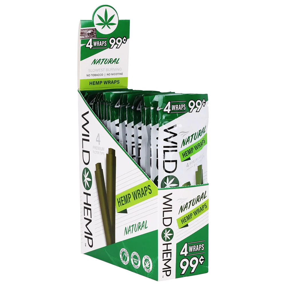 Wild Hemp Hemp Wraps | Natural | 4pc | 20pk Display - New