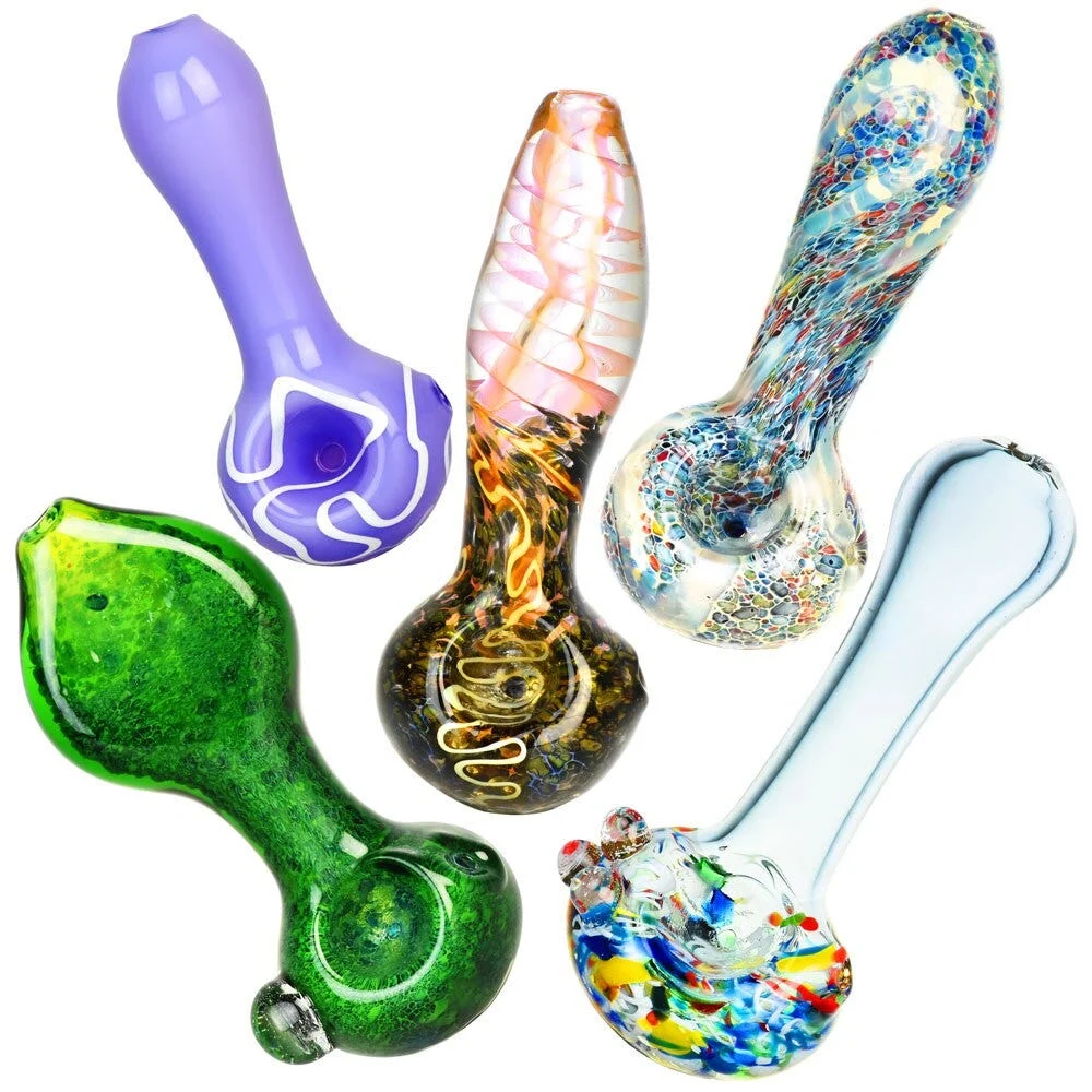 Worked Style Spoon Pipe | 3.5" | Assorted Styles | 40ct Bundle - New