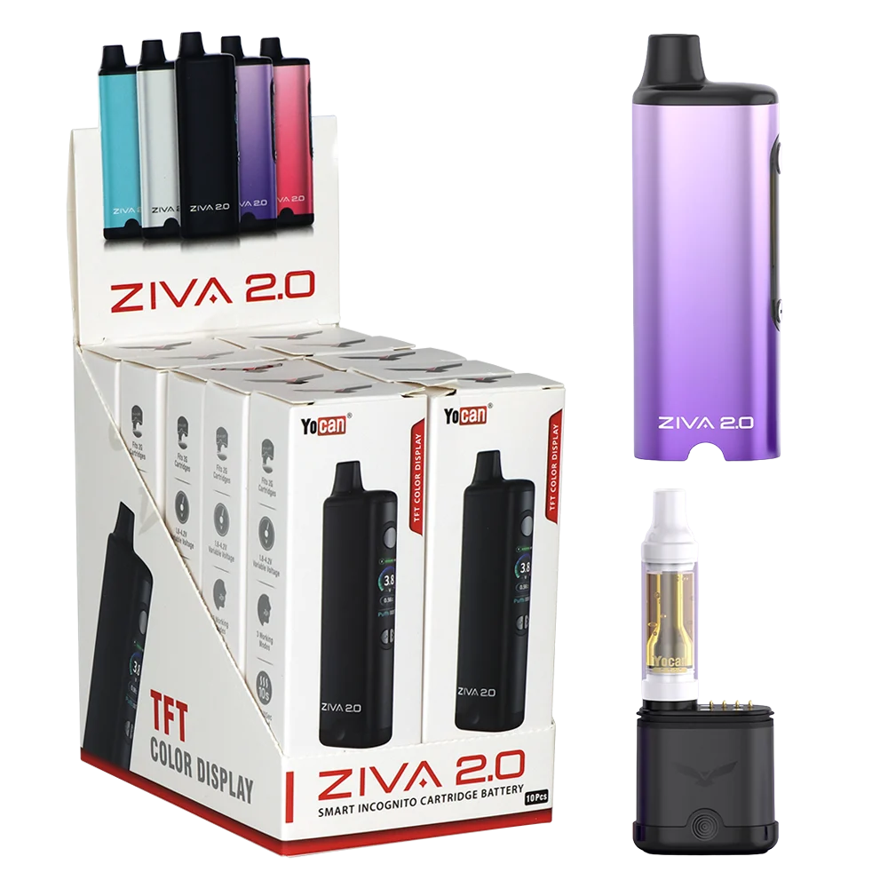 Yocan Ziva Pro 2.0 Auto-Draw 510 Vape Battery | 650mAh | Assorted Colors | 10ct Display