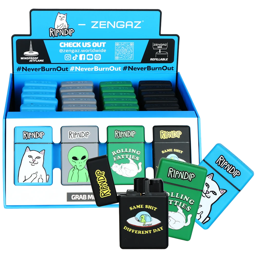 Zengaz x RIPNDIP Jet Torch Lighter | 2.25" | Assorted Designs | 28ct Display - New