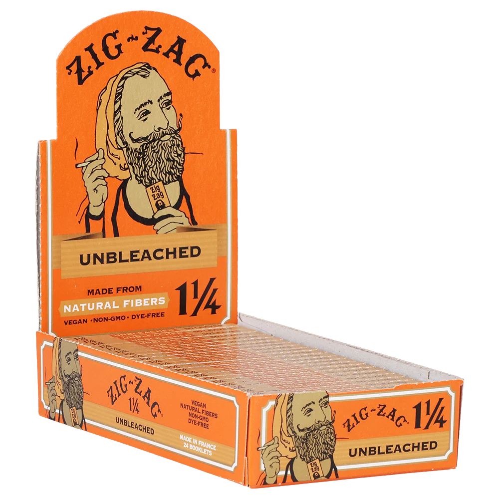 Zig Zag Unbleached Rolling Papers | 1 1/4 | 24pk Display - New