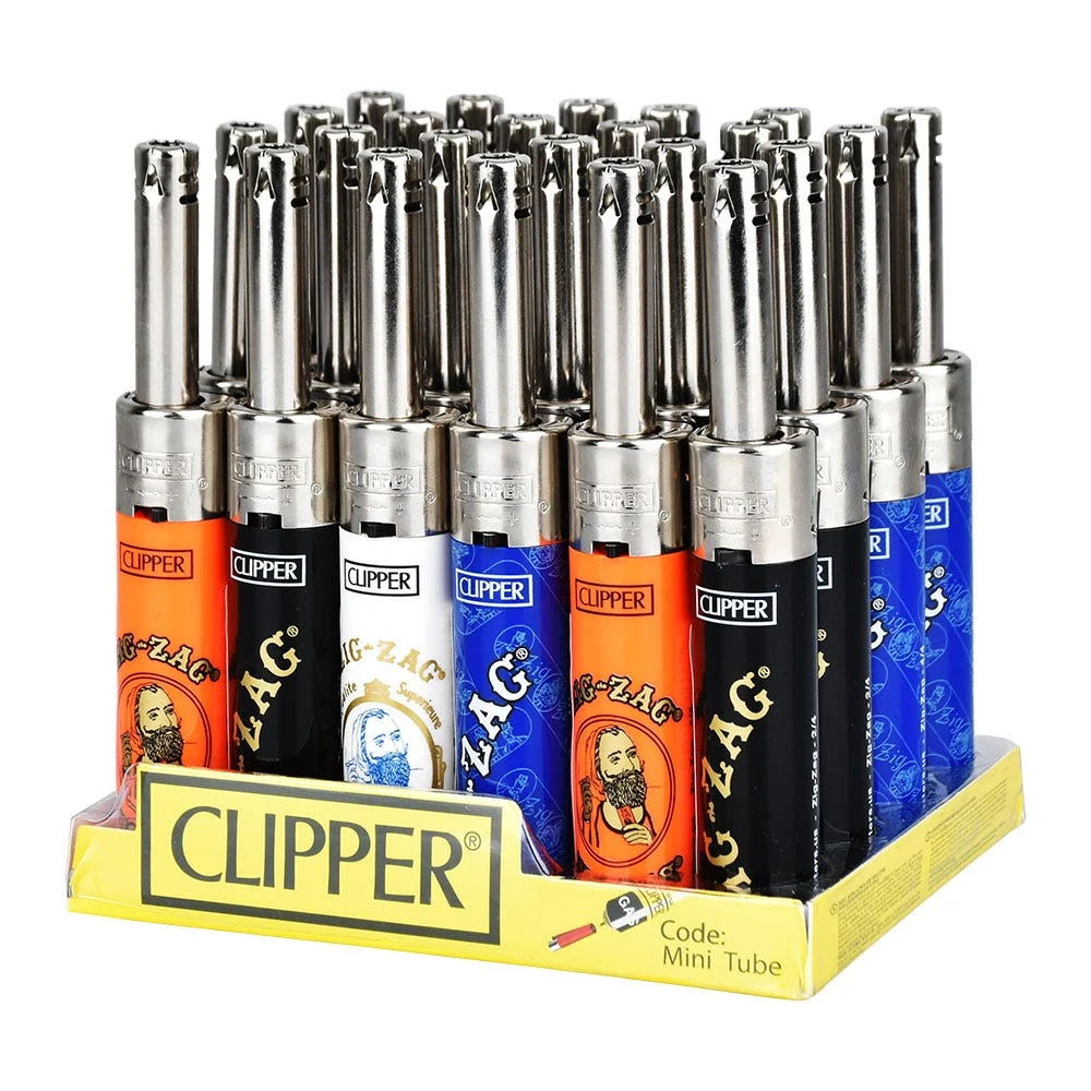 Zig Zag x Clipper Mini Tube Lighter | Zig Zag Design | 24ct Display - New